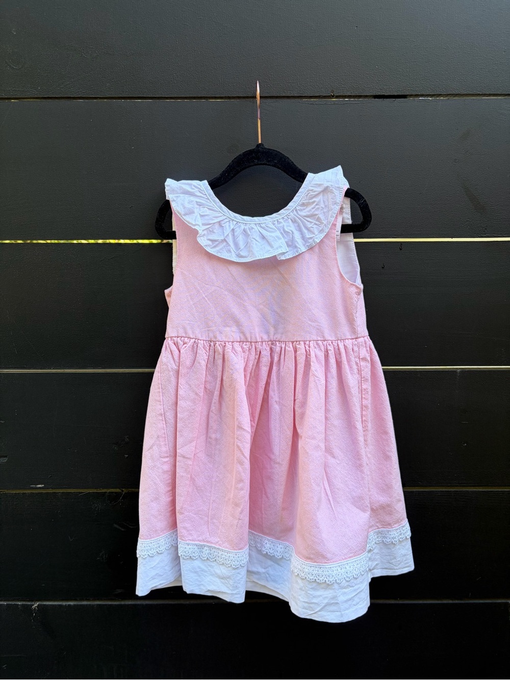 Catherine Malandrino Girls Pink & White Ruffle Dress Size 5
